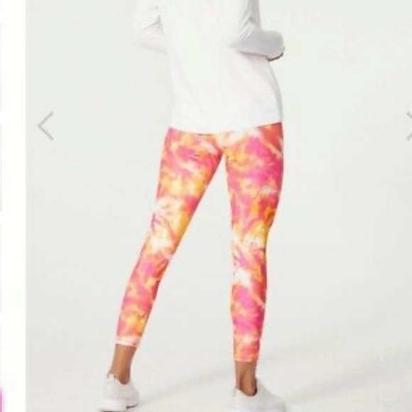 🌷✅WildFox Sweat Island Sunrise Tie Dye Tights in Fuchsia and Bright Mar… - Picture 4 of 7